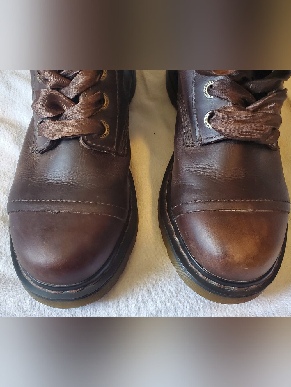 RARE Dr. Martens Triumph 1914 Brown Leather Floral Fold Down Boots - Picture 4 of 8